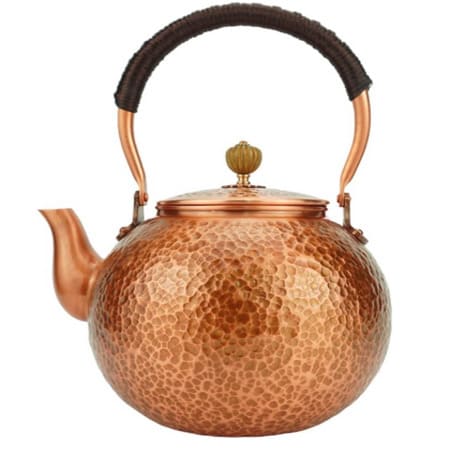 Handmade Solid Copper Tea Pot Kettle Stovetop Teapot Thick Hammered Copper Tea Pot